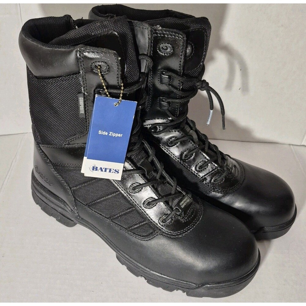 Bates Men's 12 M E02263 Black Side Zip Composite Toe Tactical Boots New Read